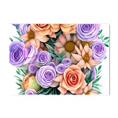 Cheerful And Captivating Watercolor Flowers Crystal Sticker (a4) by GardenOfOphir