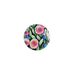 County Charm – Watercolor Flowers Botanical 1  Mini Buttons by GardenOfOphir