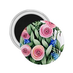 County Charm – Watercolor Flowers Botanical 2 25  Magnets by GardenOfOphir