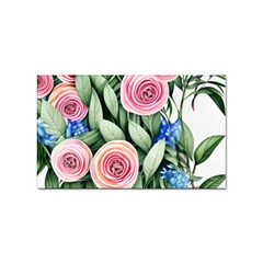 County Charm – Watercolor Flowers Botanical Sticker Rectangular (100 Pack) by GardenOfOphir