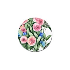 County Charm – Watercolor Flowers Botanical Golf Ball Marker by GardenOfOphir