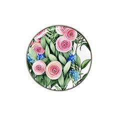 County Charm – Watercolor Flowers Botanical Hat Clip Ball Marker by GardenOfOphir