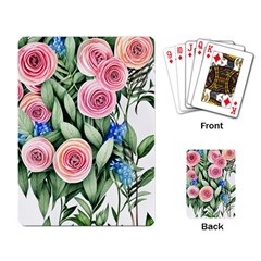 County Charm – Watercolor Flowers Botanical Playing Cards Single Design (rectangle) by GardenOfOphir