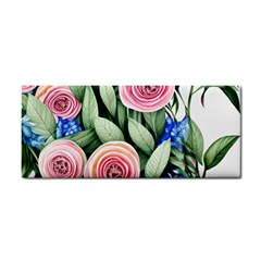 County Charm – Watercolor Flowers Botanical Hand Towel by GardenOfOphir