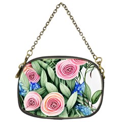 County Charm – Watercolor Flowers Botanical Chain Purse (one Side) by GardenOfOphir