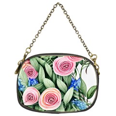 County Charm – Watercolor Flowers Botanical Chain Purse (two Sides) by GardenOfOphir