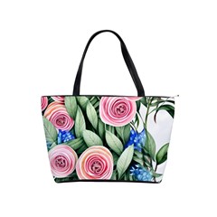 County Charm – Watercolor Flowers Botanical Classic Shoulder Handbag by GardenOfOphir