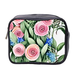 County Charm – Watercolor Flowers Botanical Mini Toiletries Bag (two Sides) by GardenOfOphir