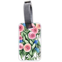 County Charm – Watercolor Flowers Botanical Luggage Tag (two Sides) by GardenOfOphir