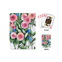 County Charm – Watercolor Flowers Botanical Playing Cards Single Design (mini) by GardenOfOphir