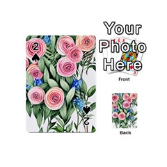 County Charm – Watercolor Flowers Botanical Playing Cards 54 Designs (mini) by GardenOfOphir