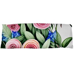 County Charm – Watercolor Flowers Botanical Body Pillow Case (dakimakura) by GardenOfOphir