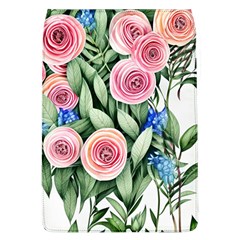 County Charm – Watercolor Flowers Botanical Removable Flap Cover (l) by GardenOfOphir