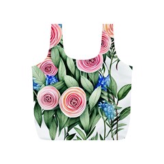 County Charm – Watercolor Flowers Botanical Full Print Recycle Bag (s) by GardenOfOphir