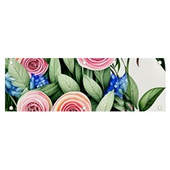 County Charm – Watercolor Flowers Botanical Banner And Sign 6  X 2  by GardenOfOphir