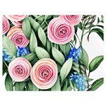 County Charm – Watercolor Flowers Botanical Premium Plush Fleece Blanket (Extra Small) 40 x30  Blanket Front