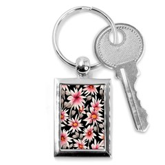 Charming And Celestial Watercolor Flowers Key Chain (rectangle) by GardenOfOphir