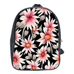 Charming And Celestial Watercolor Flowers School Bag (xl) by GardenOfOphir