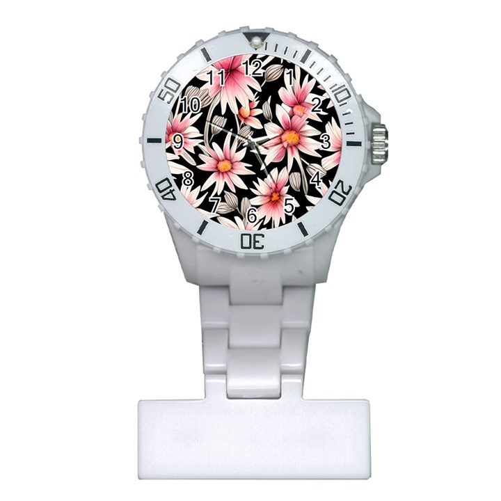 Charming and Celestial Watercolor Flowers Plastic Nurses Watch