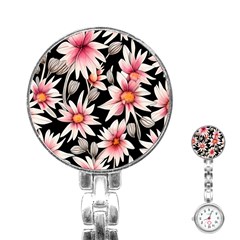 Charming And Celestial Watercolor Flowers Stainless Steel Nurses Watch by GardenOfOphir