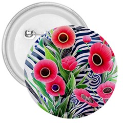 Cherished Blooms – Watercolor Flowers Botanical 3  Buttons by GardenOfOphir