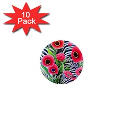 Cherished Blooms – Watercolor Flowers Botanical 1  Mini Buttons (10 Pack)  by GardenOfOphir