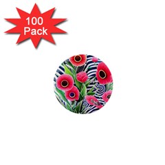 Cherished Blooms – Watercolor Flowers Botanical 1  Mini Buttons (100 Pack)  by GardenOfOphir