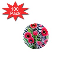 Cherished Blooms – Watercolor Flowers Botanical 1  Mini Magnets (100 Pack)  by GardenOfOphir