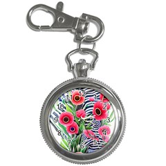 Cherished Blooms – Watercolor Flowers Botanical Key Chain Watches by GardenOfOphir