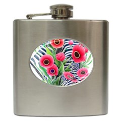 Cherished Blooms – Watercolor Flowers Botanical Hip Flask (6 Oz) by GardenOfOphir