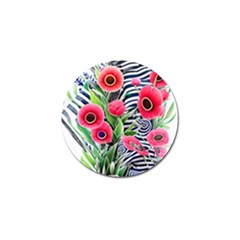 Cherished Blooms – Watercolor Flowers Botanical Golf Ball Marker by GardenOfOphir