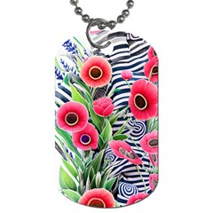 Cherished Blooms – Watercolor Flowers Botanical Dog Tag (two Sides) by GardenOfOphir