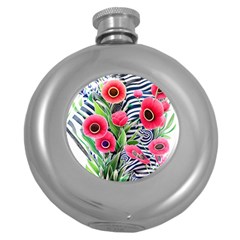 Cherished Blooms – Watercolor Flowers Botanical Round Hip Flask (5 Oz) by GardenOfOphir