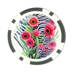 Cherished Blooms – Watercolor Flowers Botanical Poker Chip Card Guard by GardenOfOphir