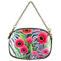 Cherished Blooms – Watercolor Flowers Botanical Chain Purse (one Side) by GardenOfOphir