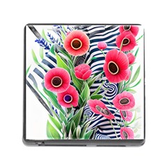 Cherished Blooms – Watercolor Flowers Botanical Memory Card Reader (square 5 Slot) by GardenOfOphir