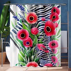 Cherished Blooms – Watercolor Flowers Botanical Shower Curtain 60  X 72  (medium)  by GardenOfOphir