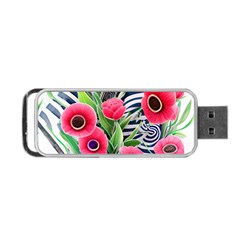 Cherished Blooms – Watercolor Flowers Botanical Portable Usb Flash (one Side) by GardenOfOphir