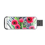 Cherished Blooms – Watercolor Flowers Botanical Portable USB Flash (Two Sides) Front