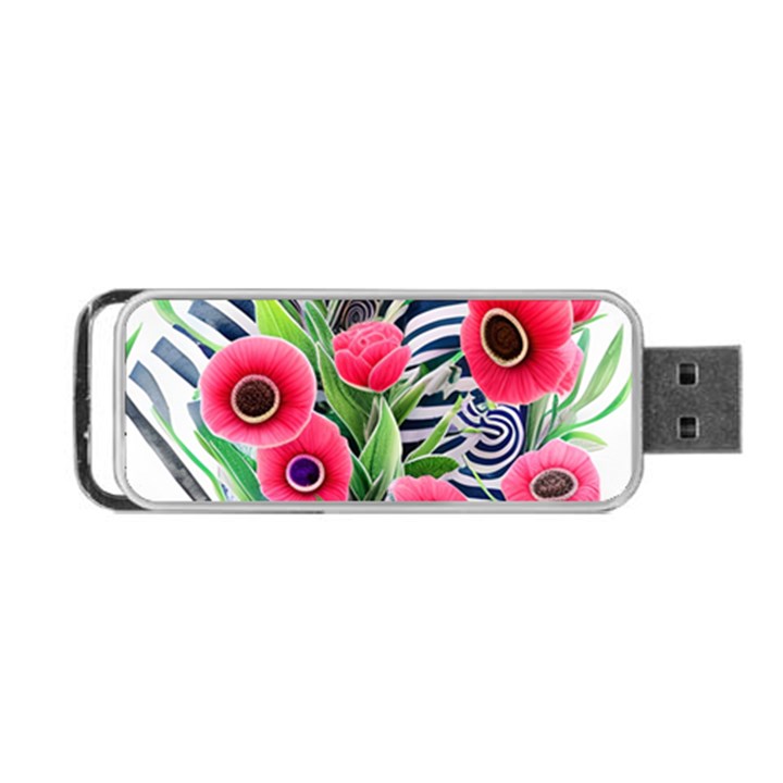 Cherished Blooms – Watercolor Flowers Botanical Portable USB Flash (Two Sides)