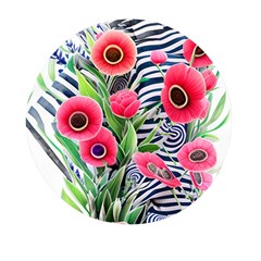 Cherished Blooms – Watercolor Flowers Botanical Mini Round Pill Box