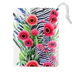 Cherished Blooms – Watercolor Flowers Botanical Drawstring Pouch (4XL) Front