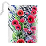 Cherished Blooms – Watercolor Flowers Botanical Drawstring Pouch (4XL) Back