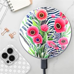 Cherished Blooms – Watercolor Flowers Botanical Wireless Fast Charger(white) by GardenOfOphir