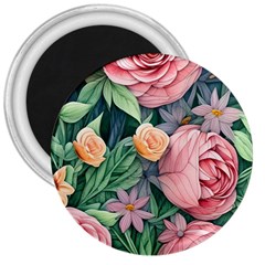 Darling And Dazzling Watercolor Flowers 3  Magnets by GardenOfOphir