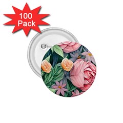 Darling And Dazzling Watercolor Flowers 1 75  Buttons (100 Pack)  by GardenOfOphir