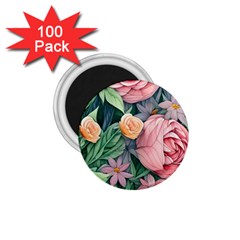 Darling And Dazzling Watercolor Flowers 1 75  Magnets (100 Pack)  by GardenOfOphir