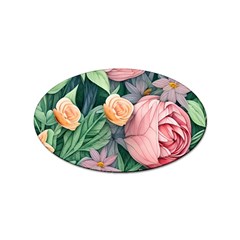 Darling And Dazzling Watercolor Flowers Sticker (oval) by GardenOfOphir