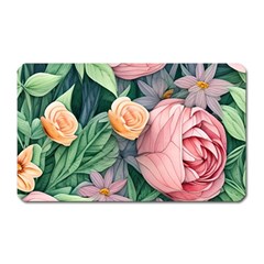 Darling And Dazzling Watercolor Flowers Magnet (rectangular) by GardenOfOphir