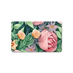 Darling And Dazzling Watercolor Flowers Magnet (name Card) by GardenOfOphir